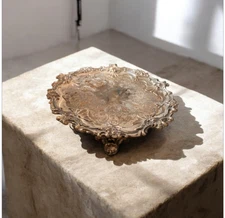 Silverplate Salver by Corbell & Co  round tray