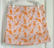 Vineyard Vines girls 14 multi color lined seahorse print skirt EUC ref 1148