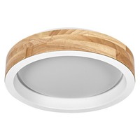 Led Deckenleuchte Holz Metall Weiß Osram 3000K Click-Dim Ø31Cm Deckenlampe BüRo