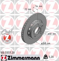 2X Zimmermann Bremsscheibe Coat Z 100.3337.20 FüR Audi A6 C5 3B3 1KW 1KJ Passat