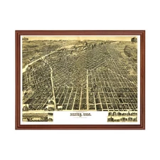 Old Map of Denver, CO 1889 - Vintage Denver Colorado Art