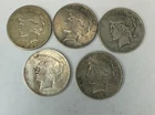 Lot of 5 1922 Peace Silver Dollar - 90% Silver-Jr