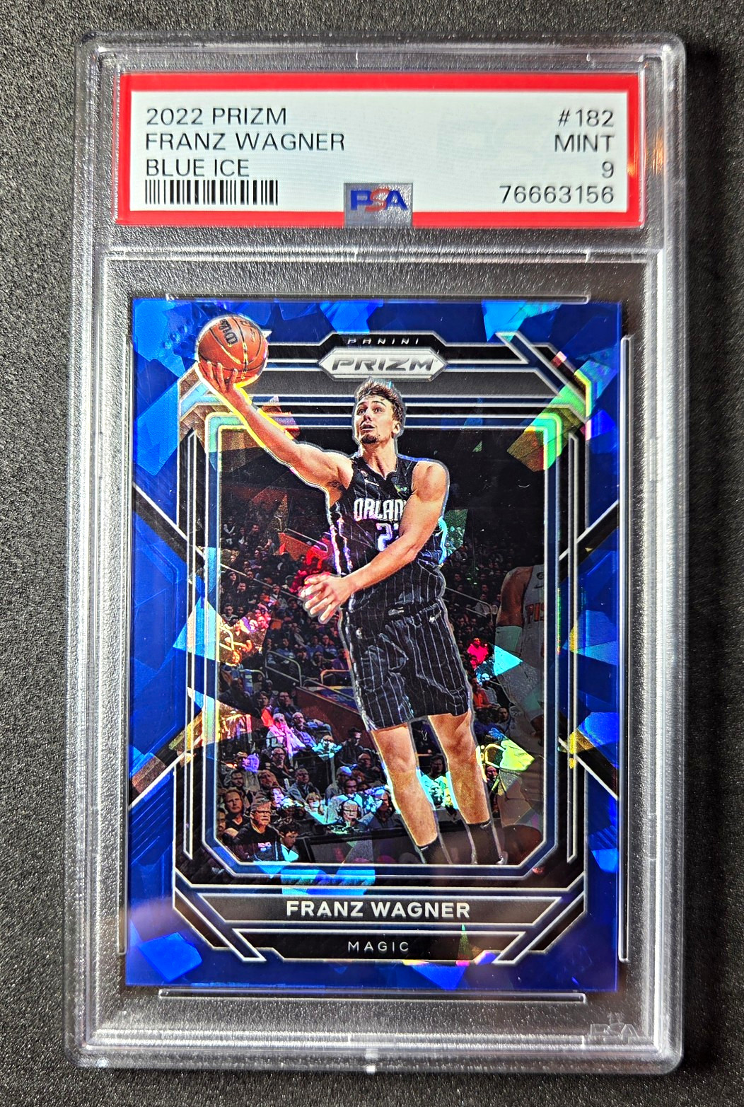 Panini 2022-23 Prizm Franz Wagner Blue Ice #182 Magic PSA 9 /125