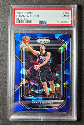 Panini 2022-23 Prizm Franz Wagner Blue Ice #182 Magic PSA 9 /125