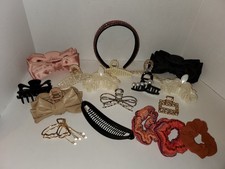 LOT OF 18 HAIR CLIPS HEADBAND SCRUNCHIES CLAW