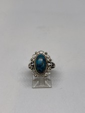 SIZE 6 2.1g STERLING SILVER FILIGREE TURQUOISE NATIVE AMERICAN RING