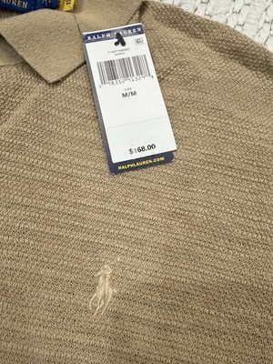 Polo Ralph Lauren Cotton Linen Knit Shirt Sweater Khaki Short