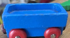 Vintage Brio Blue Wooden Train Car