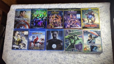 Marvel Cinematic Universe MCU Blu-Ray Lot of 10 Some w/ DVD, Insert, Slipcover