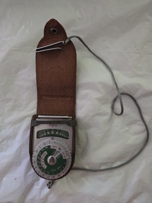 Vintage Alpex Camera Light Exposure Meter with Leather Case - Untested