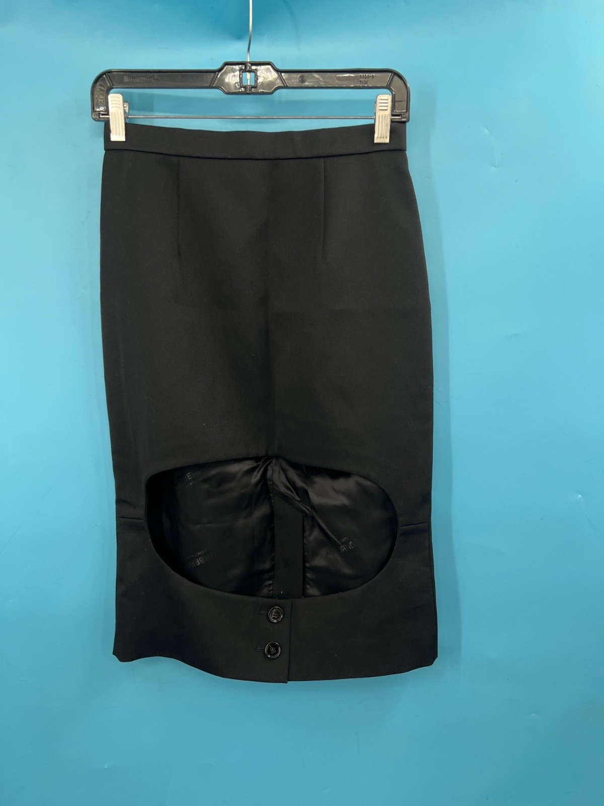 Women's BURBERRY Grain De Poudre Wool Step-Through Pencil Skirt Sz 4 (NWT)