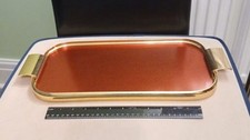 Leslie Cornish 60s Vintage Lumium Anodised Aluminium Tray Red & Gold
