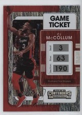 2021-22 Panini Contenders Game Ticket Anniversary Edition CJ McCollum #39 0sb5