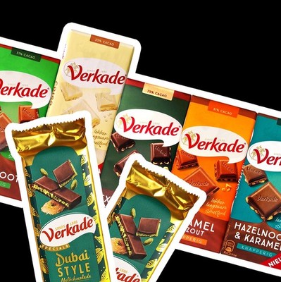 FREE SHIPPING  5 till 12x bar milk chocolate + Dubai style / Verkade Holland