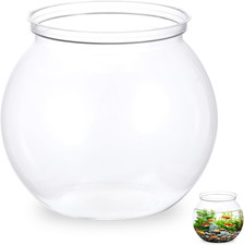 Mini Plastic Fish Bowl 27 oz Decorative Small Fishbowl, Aquarium Fish Bowls U...