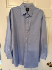 CLEARANCE! Joseph A Banks Men Blue Dress Shirt Traditional Fit 17-33 EUC FREE SH