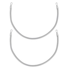 2Pcs Leather Handbag Handles, 60cm PU Shoulder Bag Straps Gray, Silver 