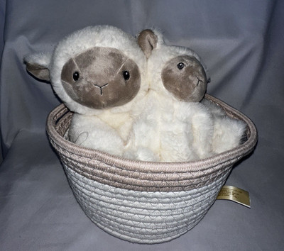 New MTY Intl Gift Basket Plush Lamb Lovey Cross Christian Easter Rattle Unisex