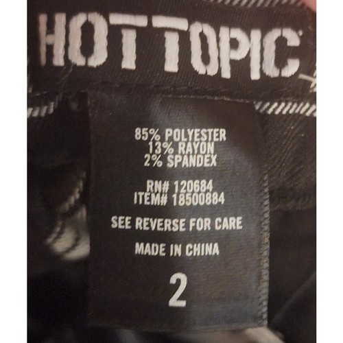 Hot Topic Plus Size Women 2 (2x, 18/20) Black & White Plaid Grommet Pants NEW! - Picture 6 of 10