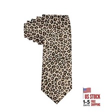 Men's Cool Leopard Skin Necktie Polyester Silk Soft Business Gentleman Tie