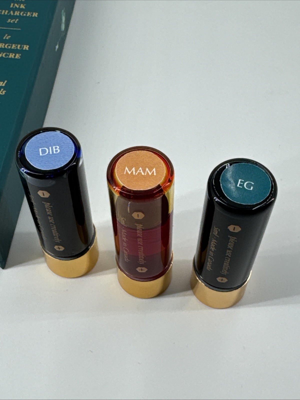 Ferris Wheel Press Ink Charger Set EG, MAM, DIB. 3 Vial Set. READ