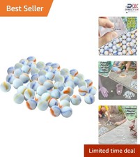 Assorted Milky Glass Marbles 16mm - 40 Pcs for Educational and Decorative Use