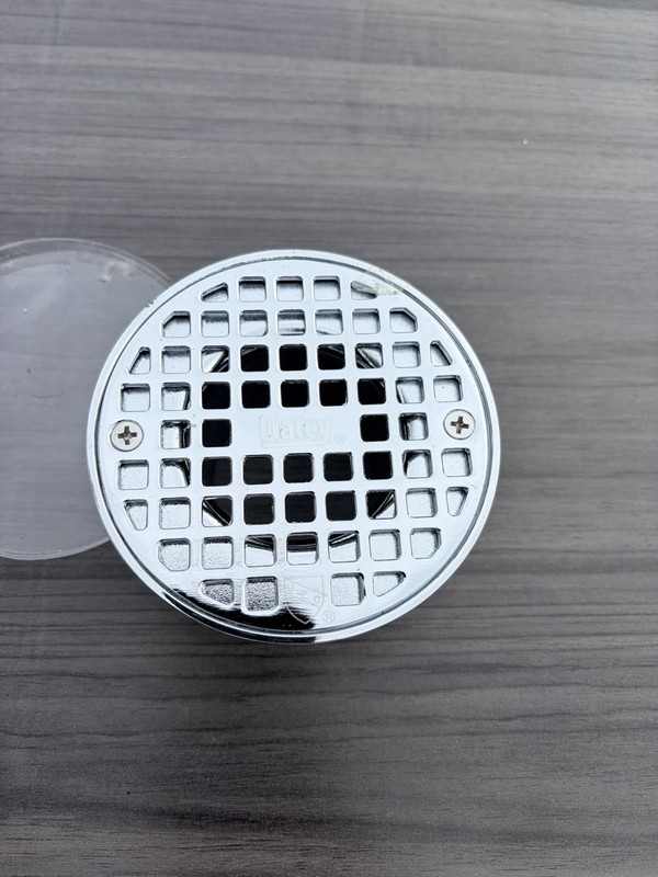 Oatey Round Chrome Metal Shower Floor Drain Grate Cover Grid Style Screw Holes