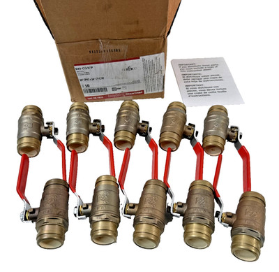 BOX OF 10 SIOUX CHIEF 648-CG3FP VALVE 3/4'' CPVC LEAD-FREE FULL PORT BRASS SOLDER