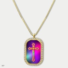 Stunning Colorful Jesus Christ Crucifix Cross Fashion Pendant Necklace Chain Pri