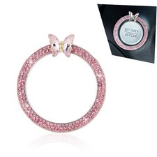 Bling Push Start Button Decoration Ring, Sparkling Butterfly Car 1 PC Pink
