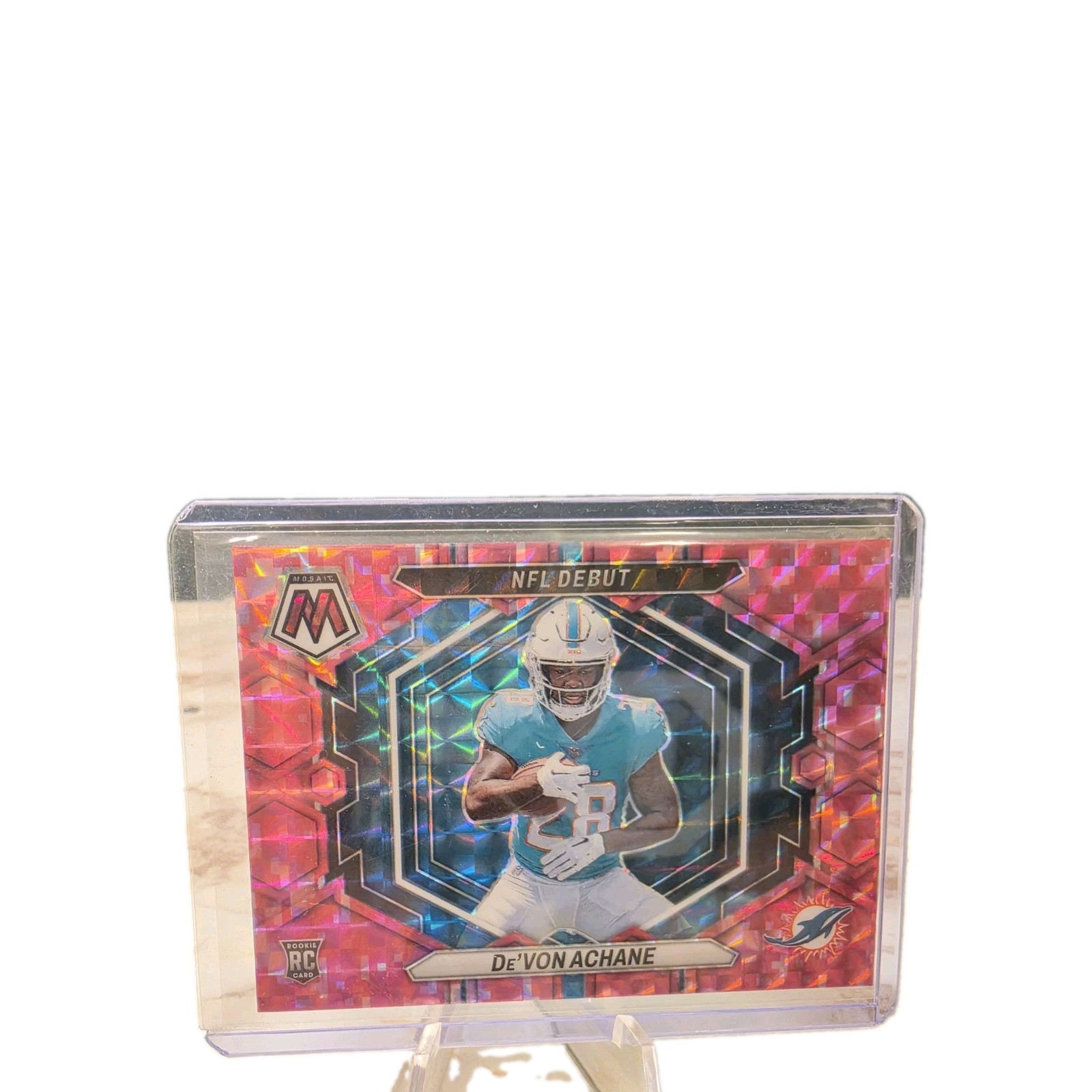 2023 Panini Mosaic DEVON ACHANE RC NFL DEBUT PINK CAMO PRIZM  Dolphins SP 🔥 