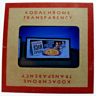 Kodachrome Red Border Slide | *1949* RICE KRISPIES KELLOGG'S Billboard Sign Ad