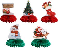 5 Sets Merry Christmas Honeycomb centerpieces for Tables Decorations Christmas T