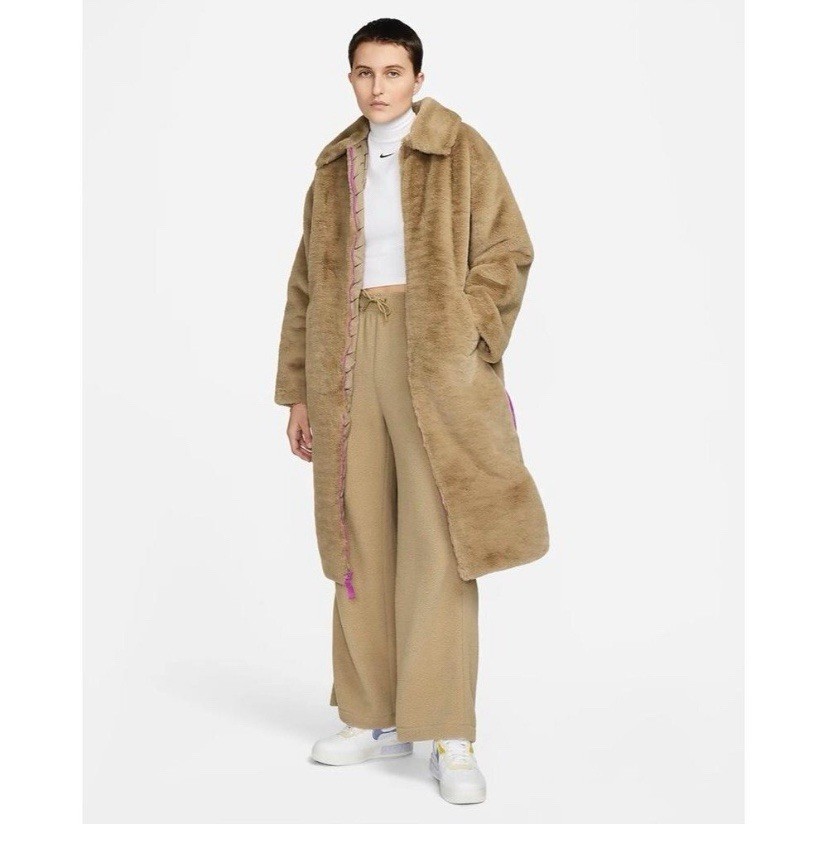 SACAI X NIKE Nike edizione speciale finto faur cappotto lungo giacca inverno autunno primavera sherpa Xs