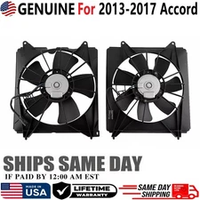 2PK AC Condenser Radiator Cooling Motor Fan For Honda Accord Touring 2013-2017