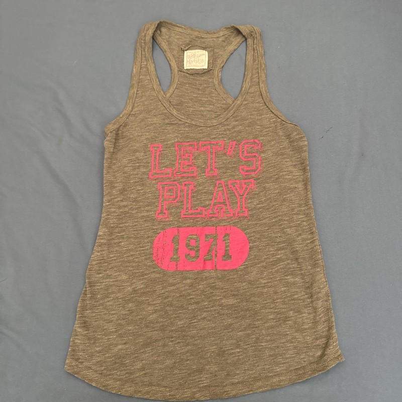 Reflex Let’s Play Gray Pink Racerback Tank Small