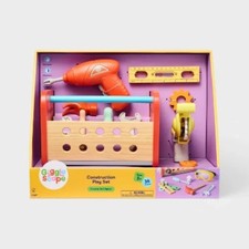 Construction Play Set - Gigglescape: Toy Tools, Plastic  Wood, 35 Pieces, NIB