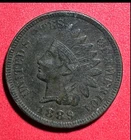 1889 US Indian Head Cent! Strong "LIBERTY" Shows! XF Details! Old US Coin!