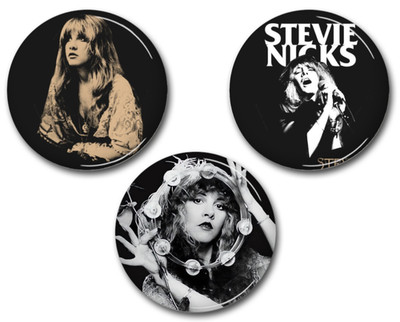 Stevie Nicks 1.5'' pinback set of 3 pins buttons classic rock NEW