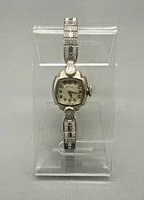 Vintage Womens Caravelle Watch Mechanical Wind Band Stainless Steel Works M3