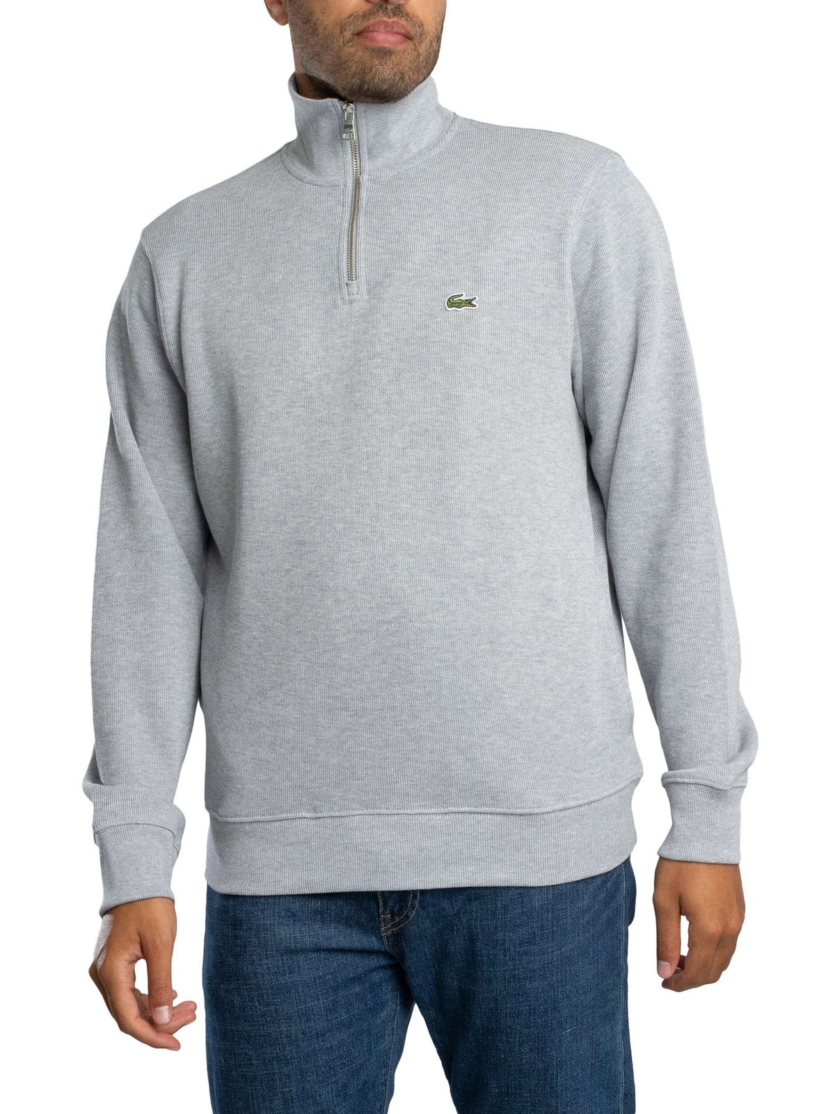 Lacoste Mens Zip Collar Sweatshirt Grey 28190₽