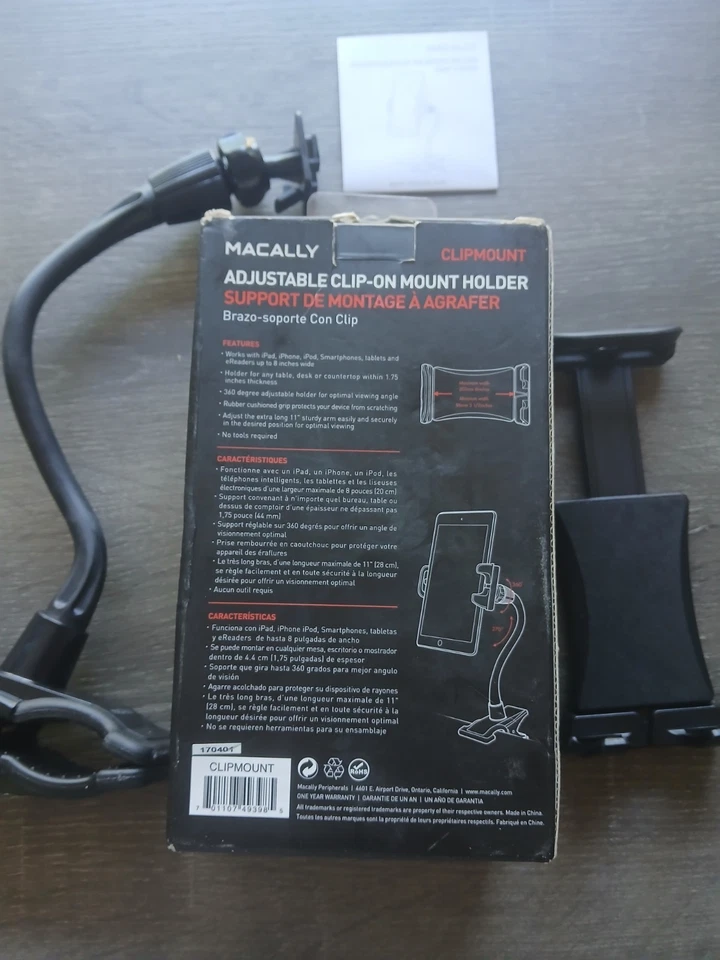 Macally - Adjustable Clip-On Mount Holder - NEW - Image 3 of 4