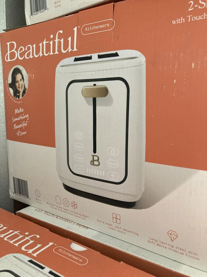 Beautiful by Drew Barrymore 2 Slice Touchscreen Toaster White Icing - Image 3 of 3