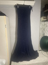 Strapless Blue Metallic Maxi Gown Size 8 Mermaid Gown Dress Formal Prom Party