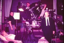 Alfred Hitchcock on set The Man Who Knew Too Much, 35mm transparency slide, d.25