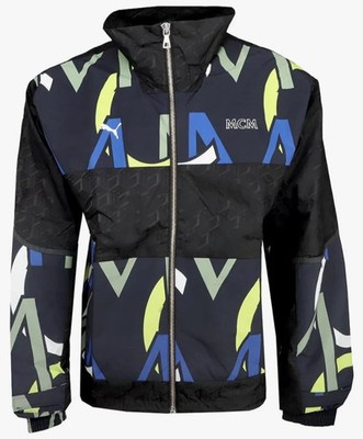 Puma x MCM Trainingsjacke Herren schwarz durchgehender Reißverschluss Freizeit sportliche Oberbekleidung 53700601
