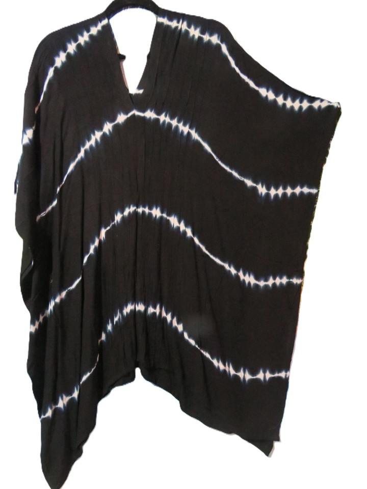 Boho Hippie pintucked  knee length tie dye kaftan tunic top 154 cms bust