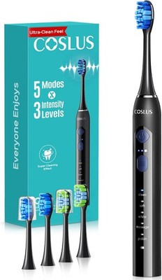 COSLUS C30 Electric Toothbrush for Adults: 3 Intensities & 5 Modes Customized fo