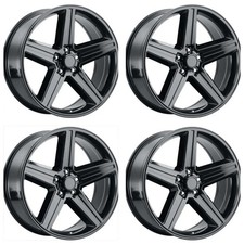 24 Iroc Gloss Black Wheels Rim 5-lugs Rims Gmc Chevy C10 5x127 5x5