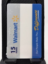 Walmart 15 Years Of Service Associate Employee Name Tag Blank